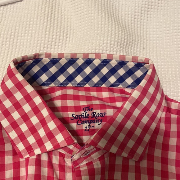 Pink and white plaid long sleeve button down shirt - Picture 3 of 7